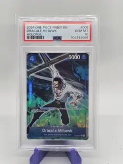 Dracule Mihawk Holofoil One Piece Prb01 One Piece Card The Best PSA 10 - Image 1