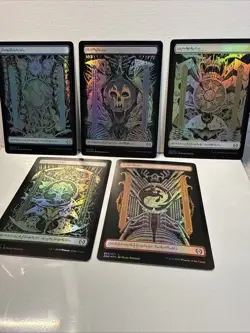 FOIL 🔥Phyrexian Text Lands Set Of 5 Phyrexia All Will Be One MTG Full art - Image 1
