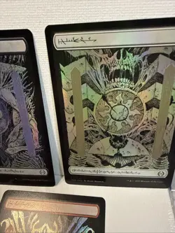 FOIL 🔥Phyrexian Text Lands Set Of 5 Phyrexia All Will Be One MTG Full art - Image 4