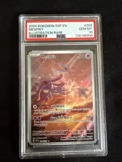 2024 Pokemon Surging Sparks Mesprit #204 Illustration Rare PSA 10 GEM MINT - Image 1