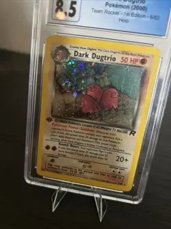 CGC 8.5 NMINT Dark Dugtrio Team Rocket 1st Edition 6/82 Holo SWIRL Pokemon Card - Image 4