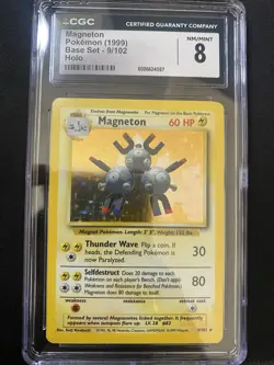 1999 Pokemon Game Magneton-Holo 9/102 CGC 8 - Image 1