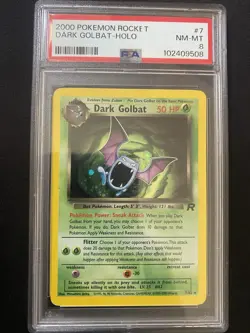 2000 POKEMON ROCKET #7 DARK GOLBAT-HOLO PSA 8 - Image 1