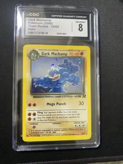 CGC 8 Dark Machamp #10 Team Rocket 2000 Pokemon - Image 1
