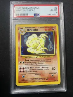 1999 POKEMON BASE SET UNLIMITED #12 NINETALES HOLO PSA 8 - Image 1