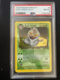 Pokemon 2000 PSA 8 Dark Arbok Holo 2/82 Team Rocket - Image 1