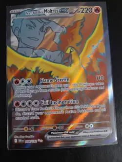 Team Rocket's Moltres ex 208/182 Full Art English Destined Rivals Pokemon NM - Image 1
