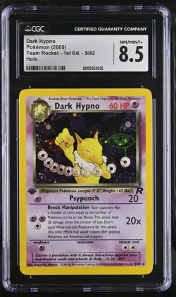 2000 Pokemon Team Rocket Dark Hypno 1st Edition CGC 8.5 #9/82 - Image 1