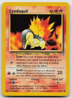 Cyndaquil 56/111 Common Neo Genesis Pokemon Unlimited Lightly Played - Image 1