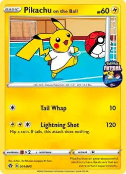 Pikachu on the Ball - 001/005 (Pokemon Futsal) 001/005 - Image 1