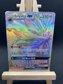 Pokemon TCG Solgaleo GX Sun & Moon 155/149 Secret Rainbow Rare NM - Image 1