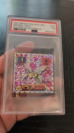 BEEDRILL - HOLO -PSA 7 - 1997 AMADA Pokemon Japanese Sticker Collection Kai #363 - Image 2