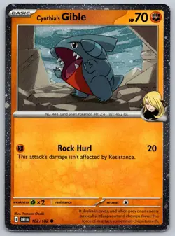 Cynthia's Gible (Cosmos Holo) 102/182 Destined Rivals Pokemon NM - Image 1