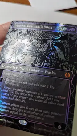 1x Vraska Betrayal's Sting Oil Slick Raised Foil NM - ONE Magic MTG x1 - Image 2