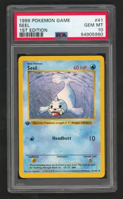 Seel Uncommon Pokemon Card 1st Edition Base Set 41/102 ARK BGS PSA 10 - Image 1