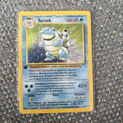 Turtok (German Blastoise) first edition Pokemon TCG Base Set - MP - Image 1