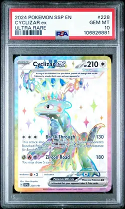 2024 POKEMON SSP EN-SURGING SPARKS ULTRA RARE #228 CYCLIZAR EX PSA 10 - Image 1