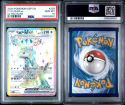 2024 POKEMON SSP EN-SURGING SPARKS ULTRA RARE #228 CYCLIZAR EX PSA 10 - Image 3
