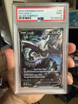 Pokemon Lugia V 186/195 Silver Tempest SWSH12 Alt Full Art Holo EN PSA 9 - Image 1