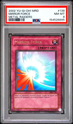 2002 YU-GI-OH! MRD-METAL RAIDERS #138 MIRROR FORCE PSA 8 - Image 1