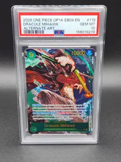 One Piece Dracule Mihawk Alternate Art EB04 OP14-119 PSA 10 Gem Mint - Image 1