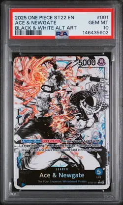 2025 ONE PIECE STARTER DECK ST22-ACE & NEWGATE #001 ACE & NEWGATE PSA 10 - Image 1