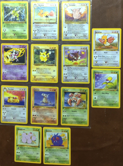 Vintage Pokemon Jungle 13 Cards WOTC Scyther Eevee Pikachu 1st Edition NM & LP - Image 1