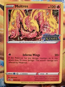 Moltres Stamped Holo Rare Pokemon Card, Black Star Promo, SWSH185 - Image 1