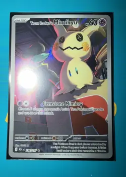 Pokemon Team Rocket's Mimikyu Full Art Holo Rare Card 238/217 HP60 ASC Set - Image 1