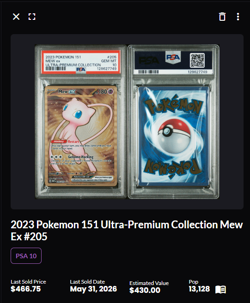 Mew EX Metal Card 205/165 PSA 10 Gem Mint - Image 2