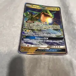 Rayquaza GX Celestial Storm 109/168 Sun & Moon Ultra Rare Pokemon Card NM - Image 2