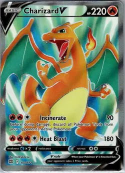 Charizard V (Full Art) 153/172 SWSH09: Brilliant Stars - Pokemon Card - NM - Image 1