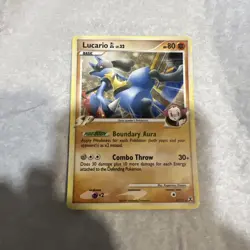 Pokemon TCG Rising Rivals Lucario GL Lv32 Holo Card 8/111 2009 w/ Swirl - Image 1