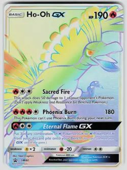 Pokemon SM Promos Ho-Oh GX - SM80 Rainbow Holo Promo LP - Image 1