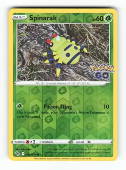 Spinarak 006/078 Common Pokemon GO Pokemon Reverse Holo Lightly Played - Image 1