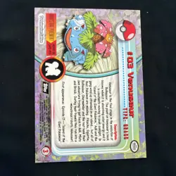 Pokemon 1999 Topps TV Venusaur #03 Card Black LOGO - Image 2