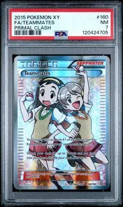2015 POKEMON XY PRIMAL CLASH #160 FULL ART/TEAMMATES PSA 7 - Image 1