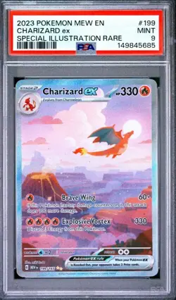 2023 POKEMON MEW EN-151 SPECIAL ILLUSTRATION RARE #199 CHARIZARD EX PSA 9 - Image 1
