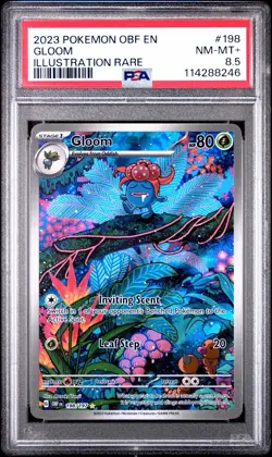 LOW POP 2023 POKEMON OBF EN-OBSIDIAN FLAMES ILLUSTRATION RARE #198 GLOOM PSA 8.5 - Image 1