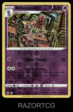 BEHEEYEM 080/195 UC SILVER TEMPEST POKEMON REVERSE HOLO NM/M - Image 1