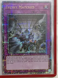 Yugioh Evenly Matched RA01-EN074 Quarter Century Secret Rare 1st Ed NM - Image 1