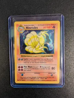 Pokemon | Ninetales 12/102 | Shadowless Holo | Base | 1999 WOTC | Holographic LP - Image 1