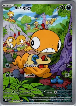 Scraggy 138/086 SV: White Flare - Pokemon Card - NM - Image 1