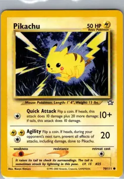 Pikachu 70/111 Non Holo Neo Genesis - Pokemon Card - LP - Image 1