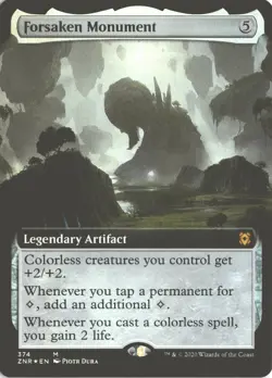 MTG Forsaken Monument *Foil* Extended Art (374) Mythic Zendikar Rising NM - Image 1