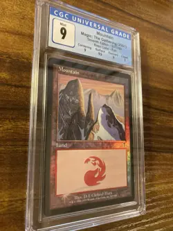 MTG✨MOUNTAIN FOIL✨7th Edition CGC Quad 9’s+ MINT Land 2001 D.J. HURA Art POP 3 ! - Image 3