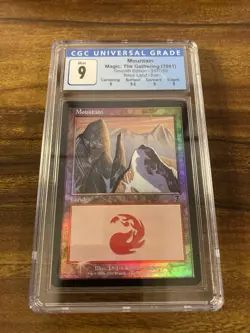 MTG✨MOUNTAIN FOIL✨7th Edition CGC Quad 9’s+ MINT Land 2001 D.J. HURA Art POP 3 ! - Image 5