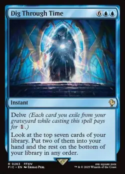 1x Dig Through Time NM Eng MTG - Commander Final Fantasy - Image 1