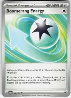 BOOMERANG ENERGY 166/167 - POKEMON TWILIGHT MASQUERADE - LP UNCOMMON - Image 1