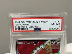 2017 Pokemon Sun & Moon Burning Shadows 131 Full Art/HO-OH GX NM PSA 8 - Image 3
